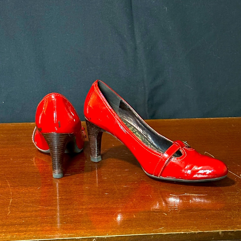 Ecco Red Patten Leather 2” Pump